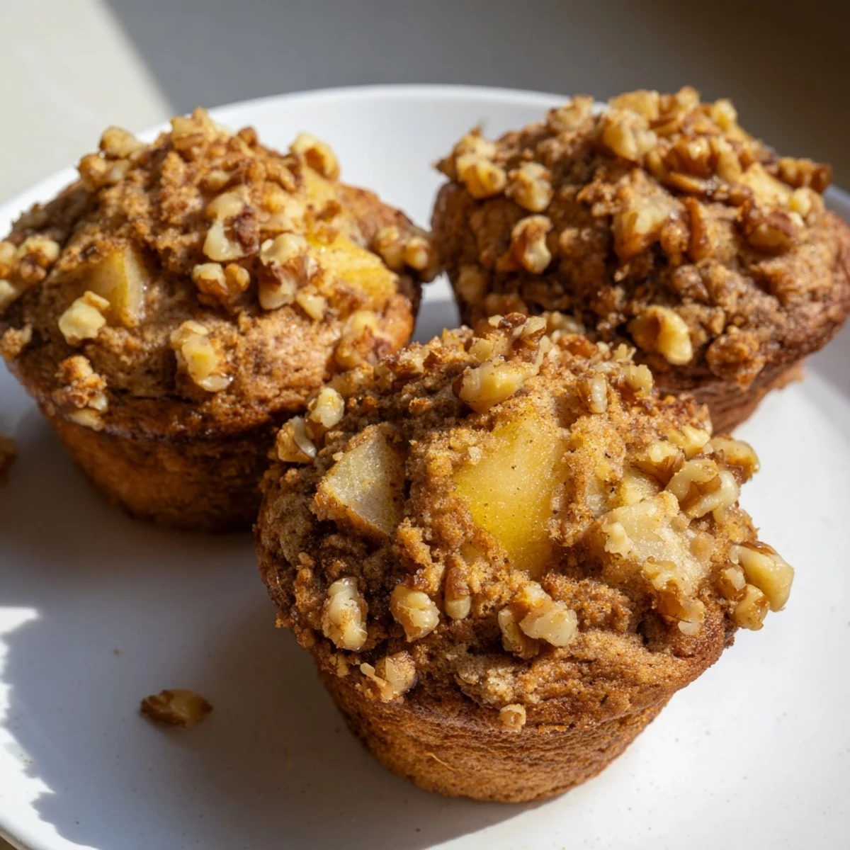 Seasonal Spiced Pear Walnut Muffins