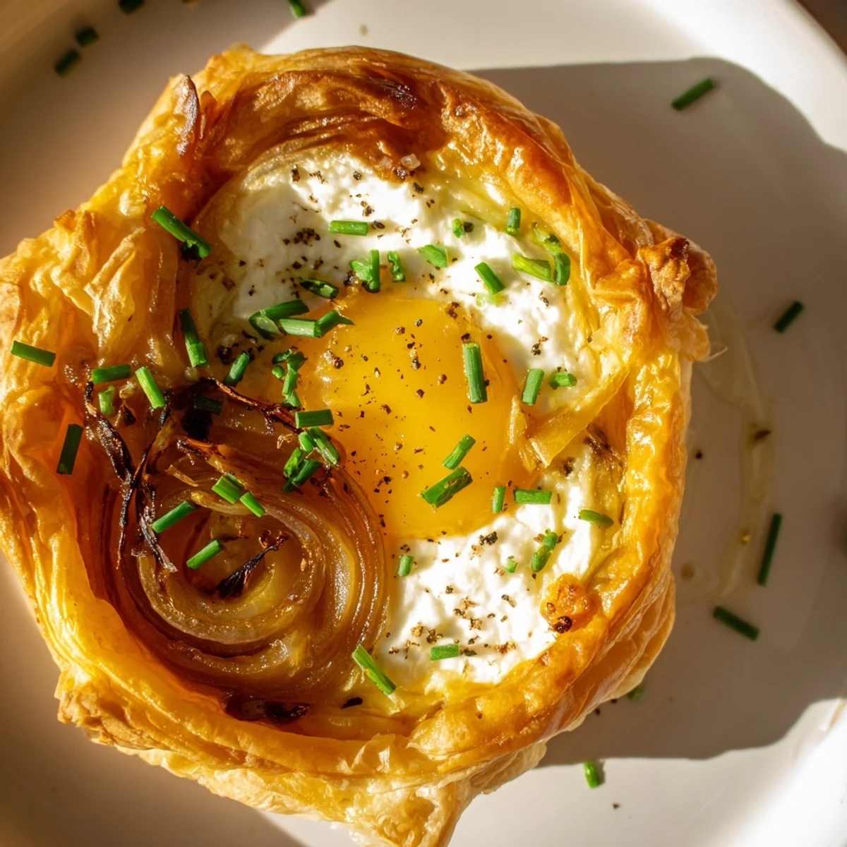 Golden caramelized onions and creamy goat cheese filling within the delicious Decadent Caramelized Onion and Goat Cheese Tart.