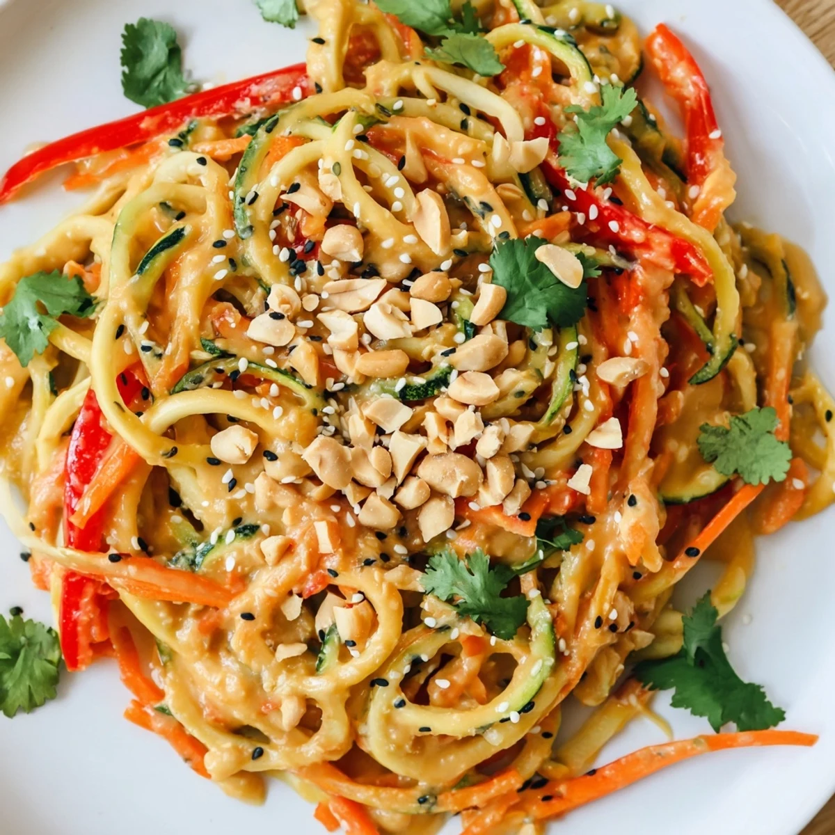 Zesty Peanut Zucchini Noodles