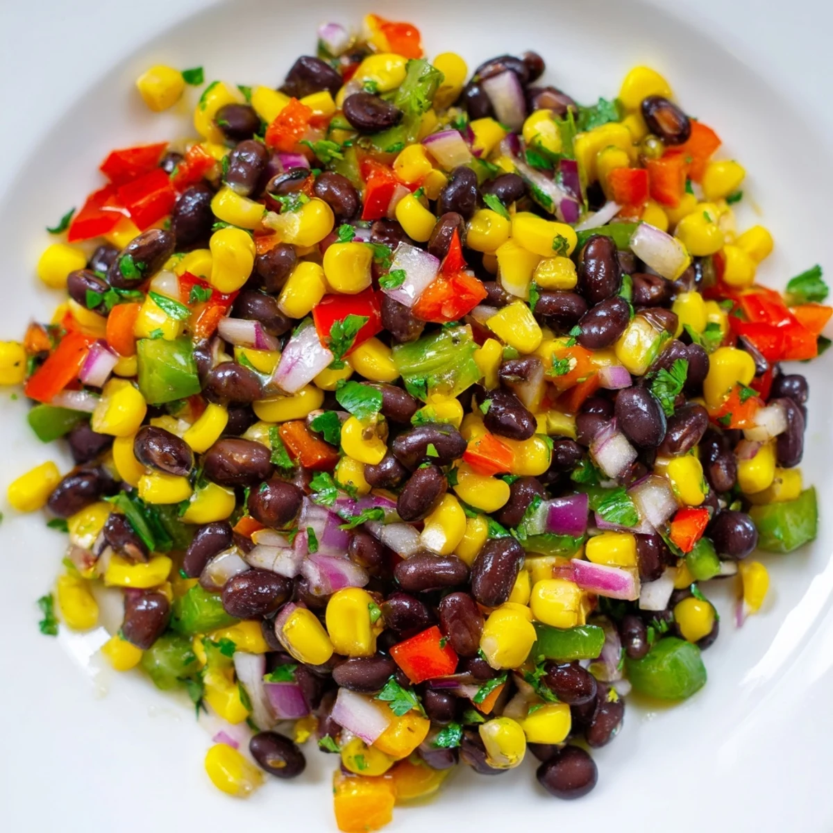Fresh, homemade Cowboy Caviar Salad, perfect for dipping or a light, refreshing Southwestern meal.