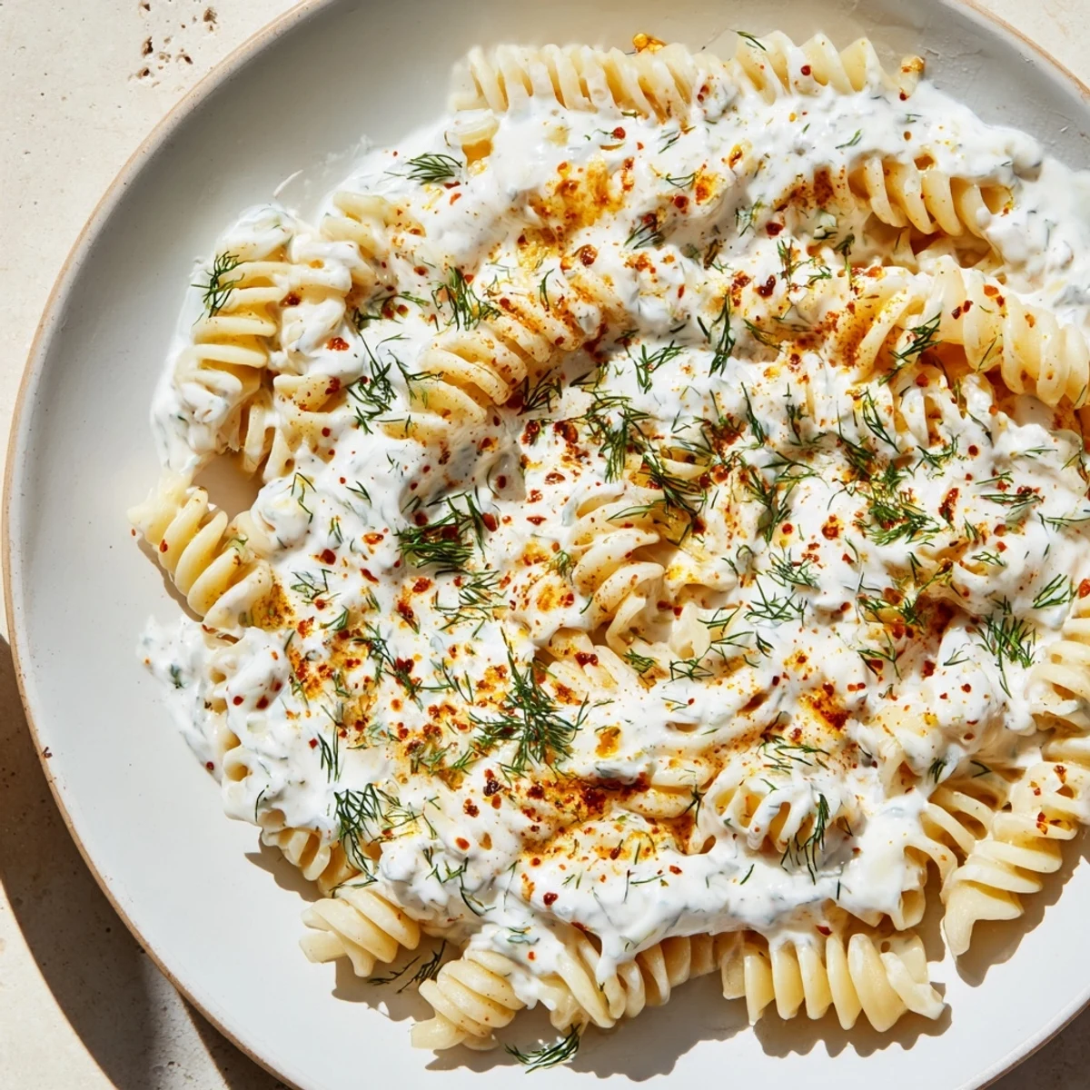 Imagine the aroma! This Turkish Yogurt Pasta combines garlicky yogurt, spiced butter, and perfect pasta.