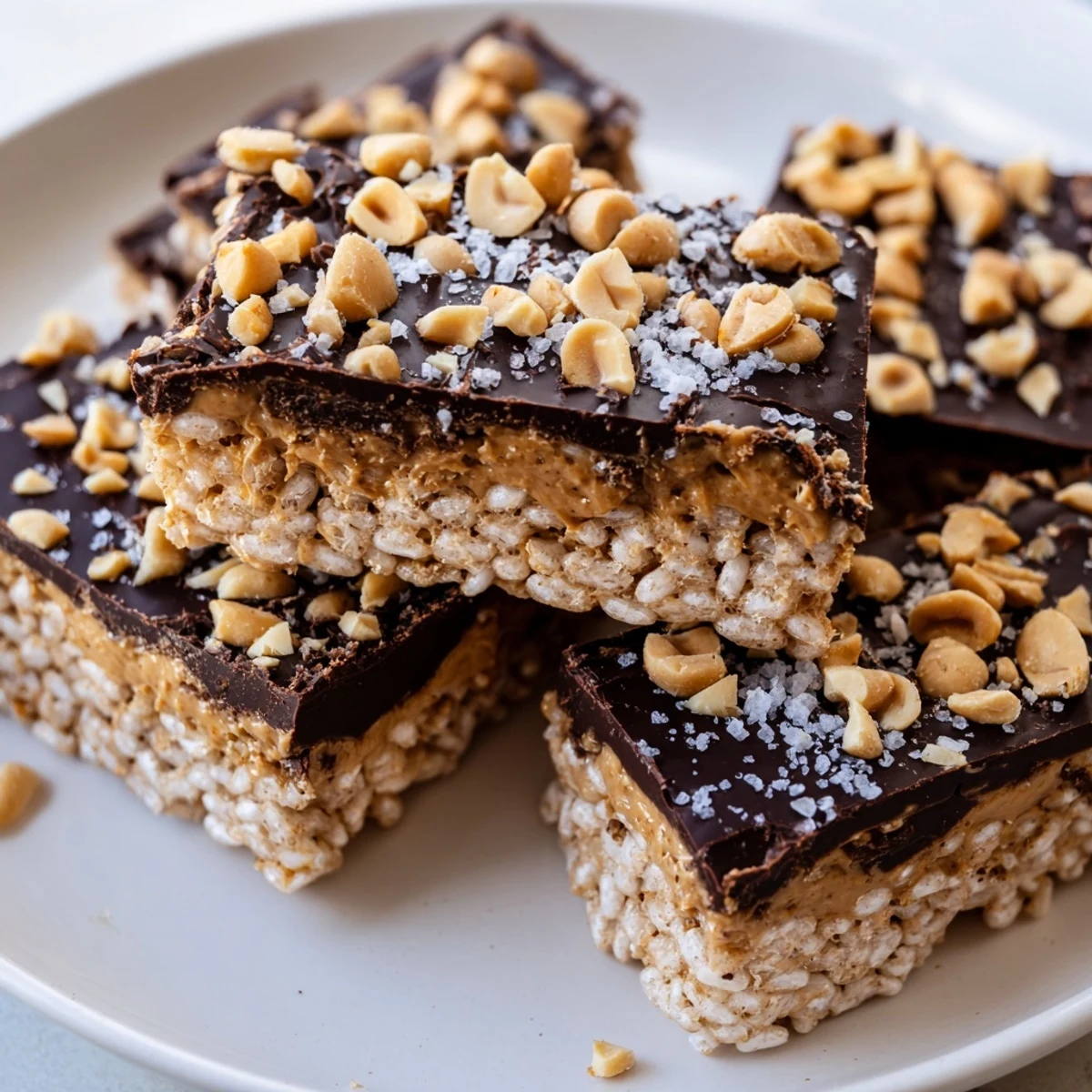 Peanut Butter Chocolate Rice Cakes: Frozen, rich chocolate coating over peanut butter and crispy rice cakes.