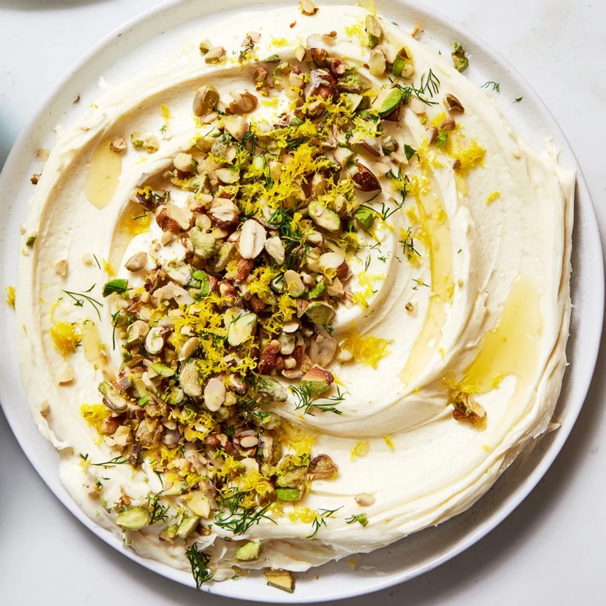 Creamy butter board charcuterie with toasted nuts, fresh herbs and lemon zest; a beautiful appetizer.