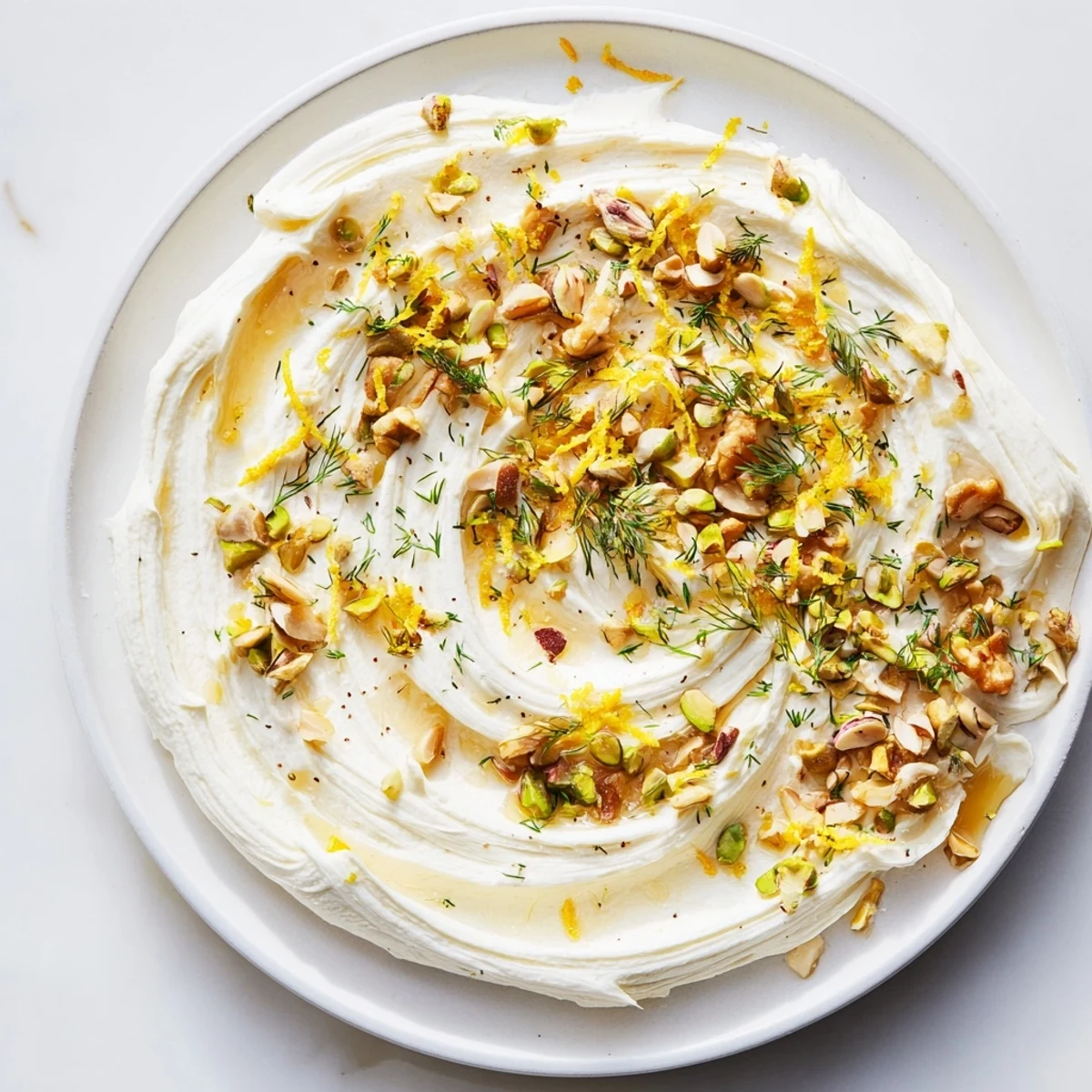 This butter board charcuterie displays a colorful array of toppings ready to be tasted with crackers.