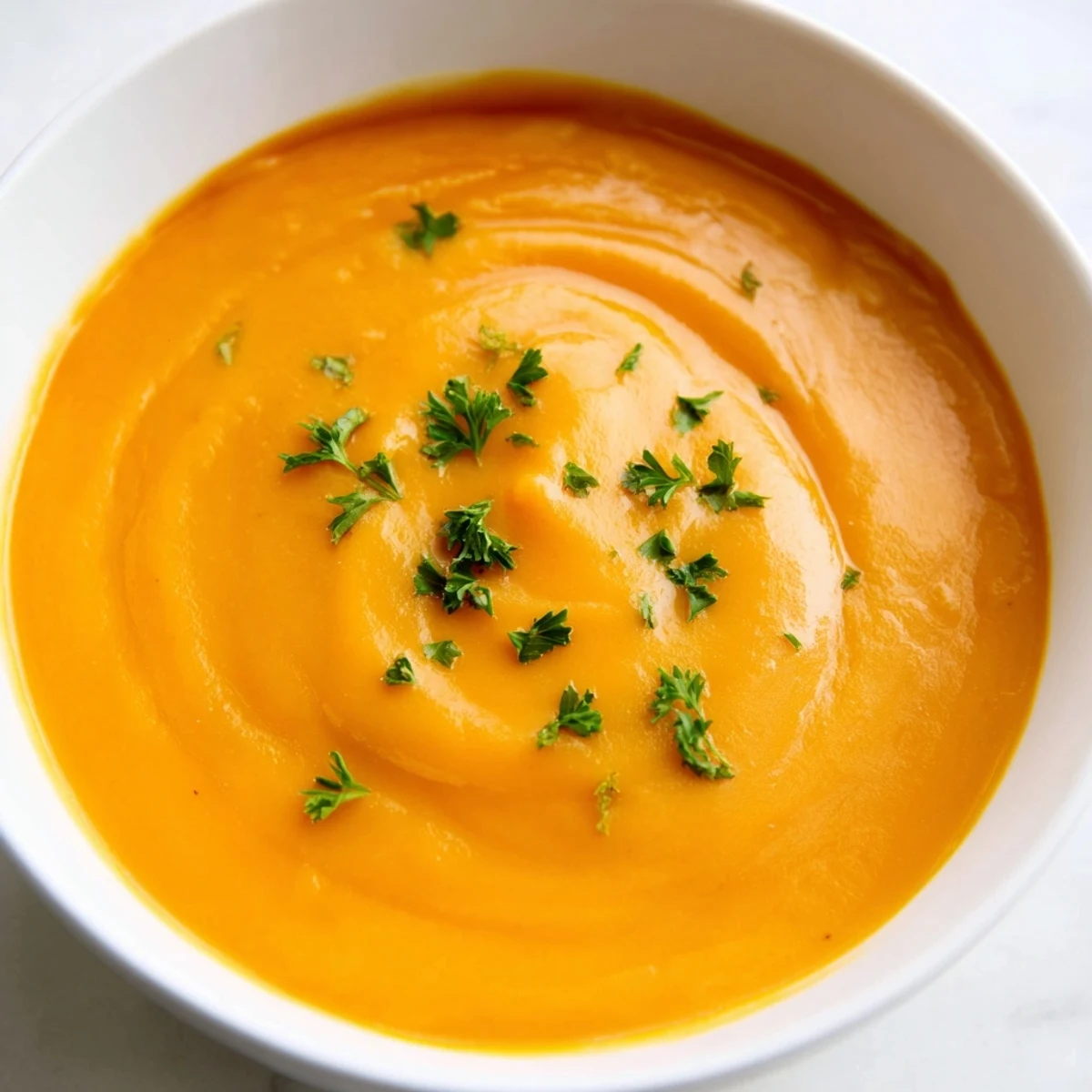 Creamy Carrot-Based Soup with roasted carrots, ginger, and a swirl of cream in a rustic bowl.  
