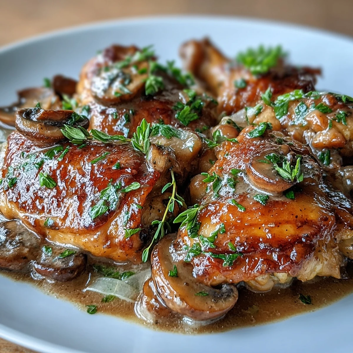 A fragrant pot of Coq au Vin Rosé with pink cream sauce, leeks, and thyme for an elegant dinner.