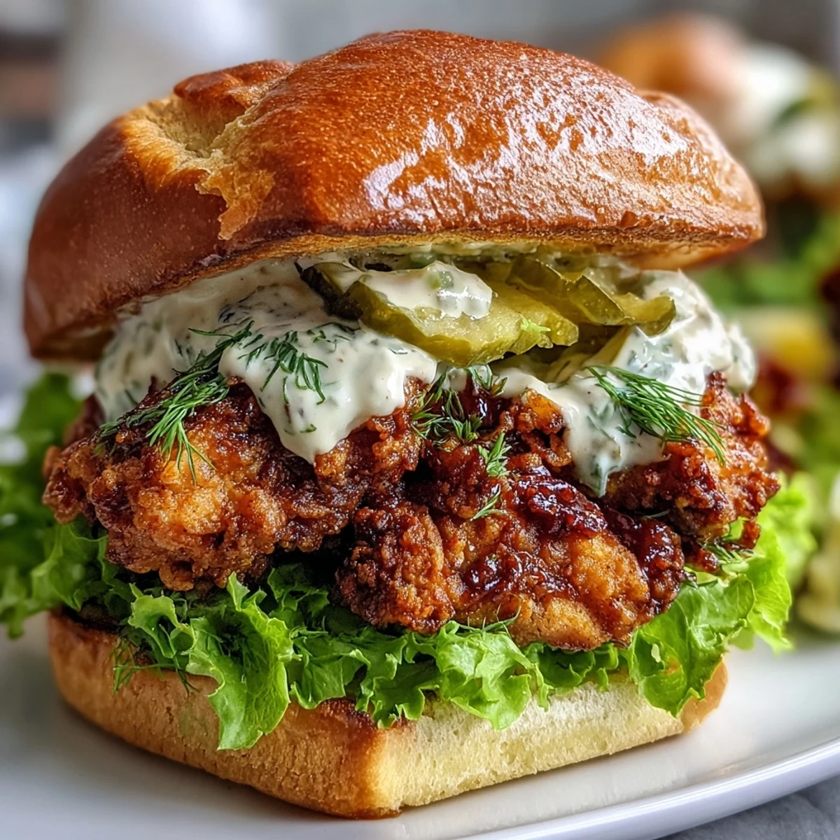 Freshly prepared Spicy Chicken Sandwich served with golden fries and a side of extra dipping sauce.