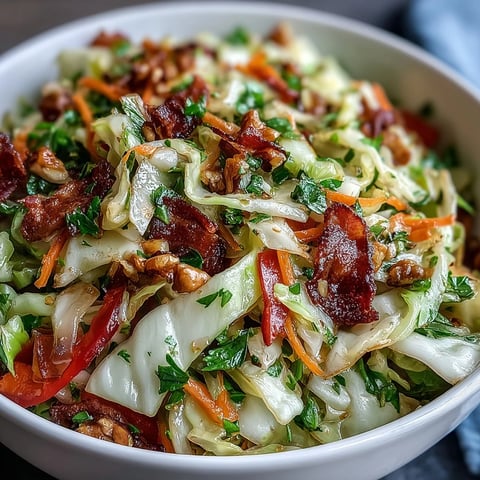 Warm, tender Cooked and Loved Cabbage Salad with vibrant colors and tangy dressing.
