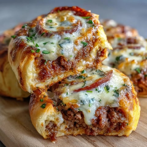 Freshly baked Irresistible High Protein Pepperoni Pizza Rolls cooling on a tray with melted mozzarella and golden crust.
