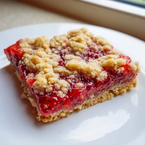 Golden and delicious, these Simple Homemade Strawberry Jam Squares feature a perfect shortbread crust and juicy jam.