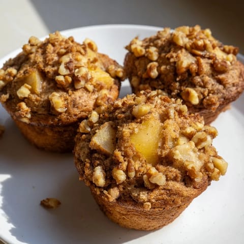 Seasonal Spiced Pear Walnut Muffins