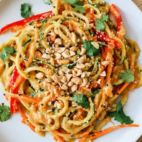 Zesty Peanut Zucchini Noodles