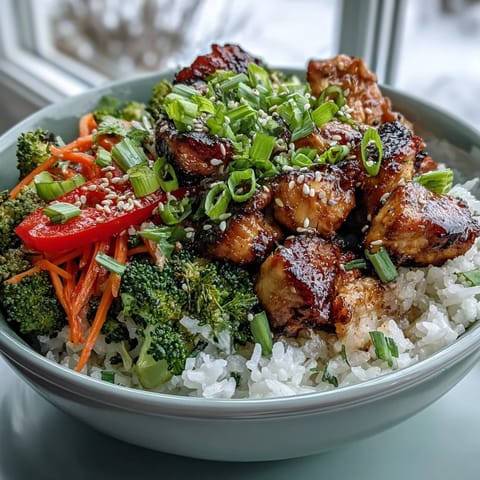 A steaming bowl of homemade chicken and rice featuring tender meat, vibrant vegetables, and fresh herbs for a wholesome weeknight meal.