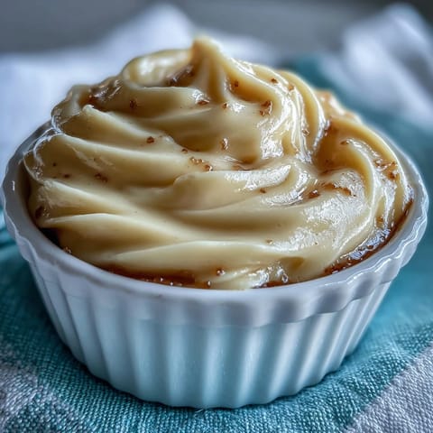 Smooth Hojicha Pastry Cream piped into choux pastry shells, ready to serve with dusted cocoa powder.