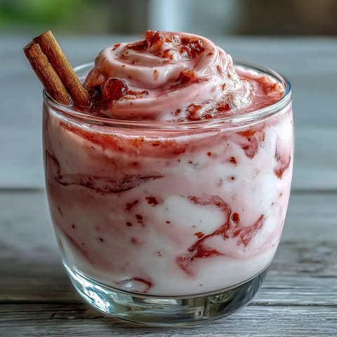 Creamy guava coquito cocktail poured into small glasses with cinnamon garnish, ready to serve at a Puerto Rican holiday party.