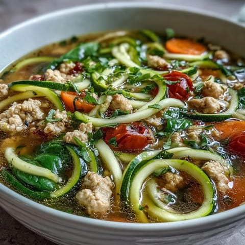 Turkey Veggie Zucchini Soup