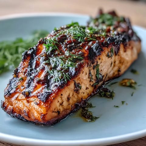 Grilled Lemon Herb Salmon with Asparagus and Cherry Tomatoes, a healthy Mediterranean dish bursting with fresh flavor. Juicy salmon fillets marinated in lemon and herbs, served alongside tender grilled asparagus and blistered cherry tomatoes. A quick, gluten-free dinner perfect for busy weeknights.