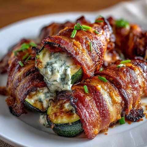 Keto Bacon-Wrapped Zucchini Boats