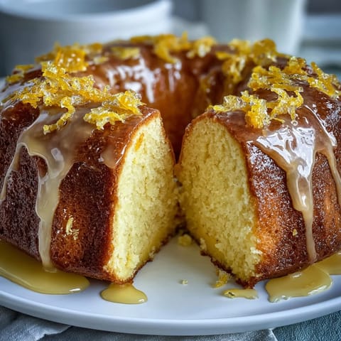 Moist Limoncello pound cake with lemon glaze, perfect for spring gatherings and dessert lovers seeking a tangy, citrus-infused treat.  