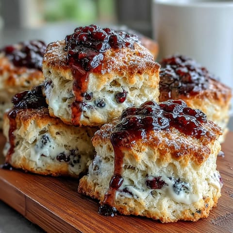 Tender Sourdough Blueberry Scones