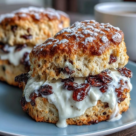 Golden sourdough discard blueberry scones with juicy berries and a crisp sugar topping, fresh from the oven and ready to enjoy.
