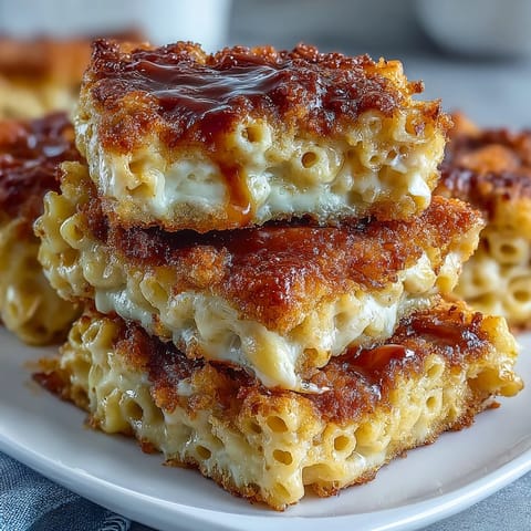 Soul food baked mac and cheese with a golden crunchy top, bubbling and creamy, served hot from the oven.