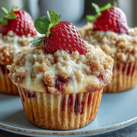 Strawberry Muffins Crumble Topping
