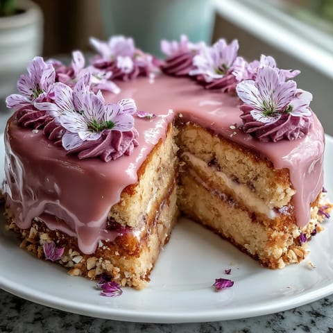 A beautiful vanilla cake with soft pastel buttercream flowers, perfect for a cheerful spring birthday celebration.