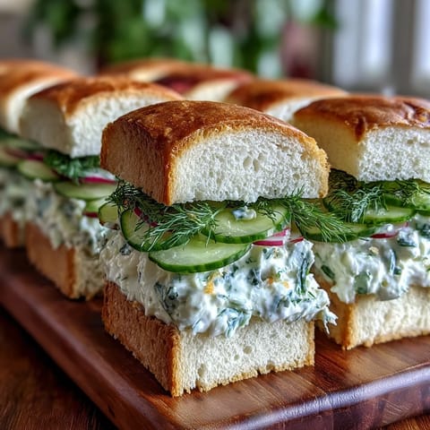 Delicate finger sandwiches with bright lemon butter, crisp cucumber, and fresh herbs for an elegant tea party.