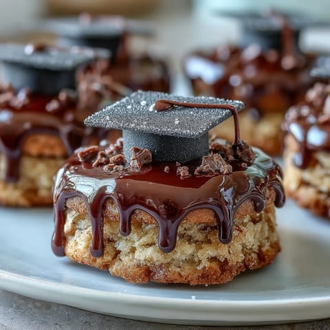 2. Festive fondant mortarboard-topped sugar cookies, a delightful treat for graduation parties or gifting to new grads.