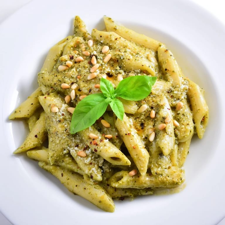 Enjoy a bowl of the best 15-minute creamy pesto pasta, a vegetarian meal bursting with fresh flavors.
