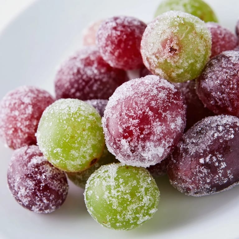 Sweet, refreshing frozen grapes, a simple and healthy treat perfect for hot weather snacking.