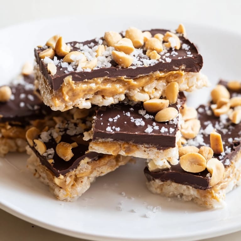 Glistening, frozen Peanut Butter Chocolate Rice Cakes, perfect no-bake snack, ready to snap and savor.