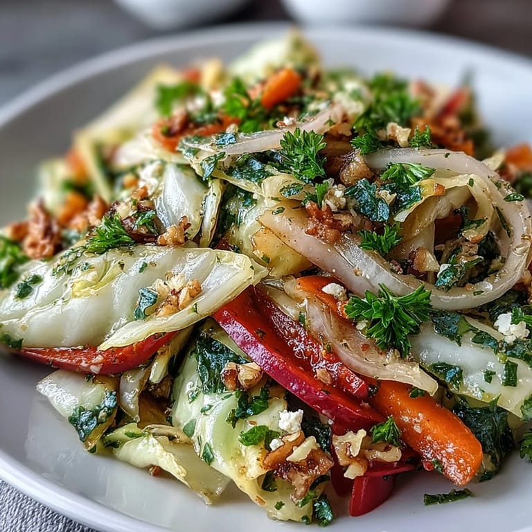Savory Cooked and Loved Cabbage Salad, featuring sautéed cabbage and crisp vegetables.