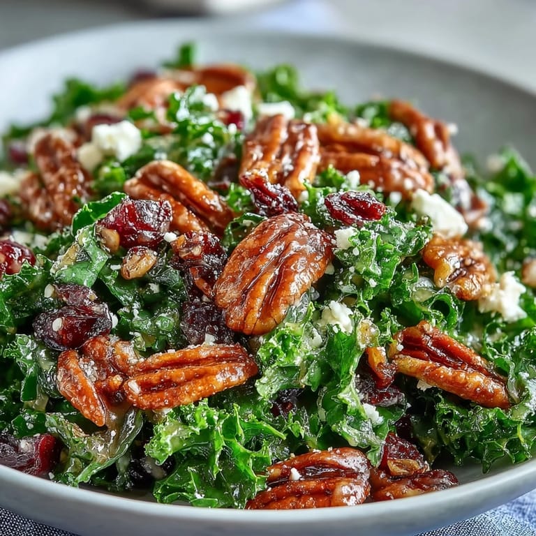 Freshly prepared Warm Kale Salad With Maple Mustard Dressing served as a comforting, vegetarian, gluten-free side for a cozy dinner.