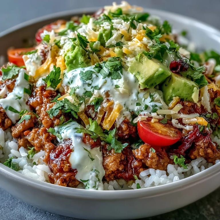 Colorful turkey taco bowl topped with lettuce, tomatoes, and cheese, served in a ceramic bowl for a family meal.