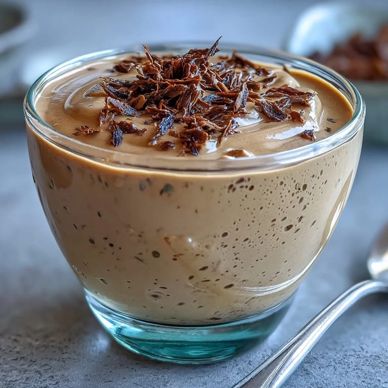 Delicate Japanese Hojicha Mousse layered in a clear glass for a stunning presentation.