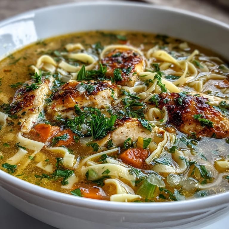 Hearty Ginger Turmeric Chicken Soup with vibrant turmeric, ginger, and creamy coconut milk for a nourishing dinner.