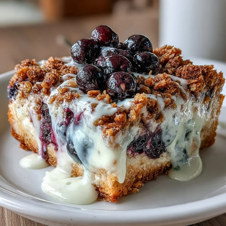 This wholesome oatmeal bake features juicy blueberries, crunchy walnuts, and a sweet Greek yogurt swirl—perfect for a healthy, satisfying start to the day.