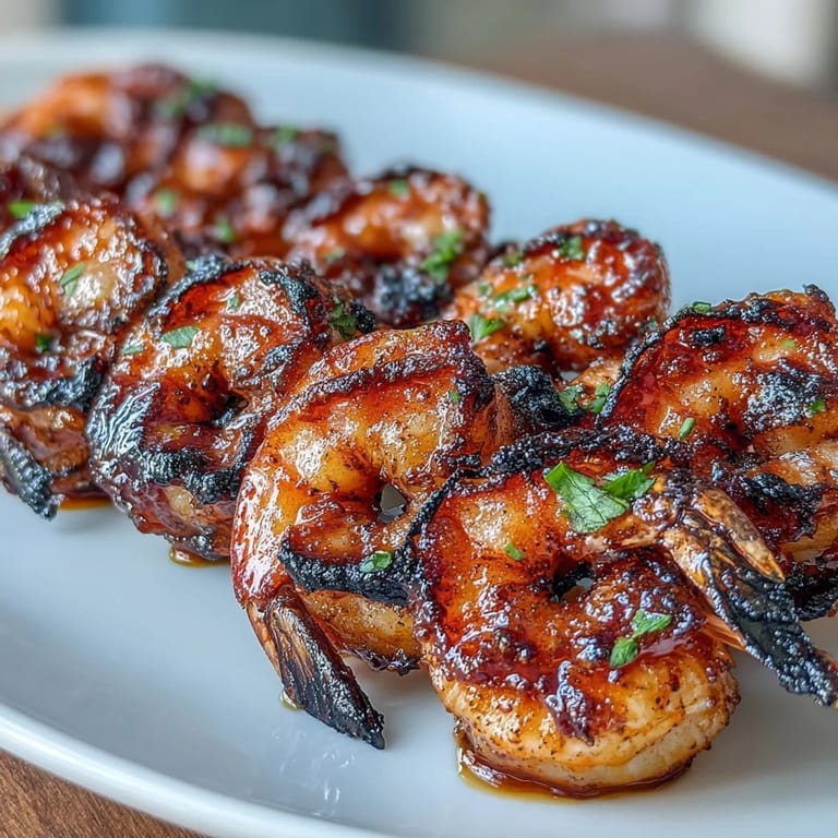 Spicy Jerk Seasoning Shrimp Skewers grilled to perfection, paired with fluffy coconut rice and garnished with cilantro and lime for a zesty meal.