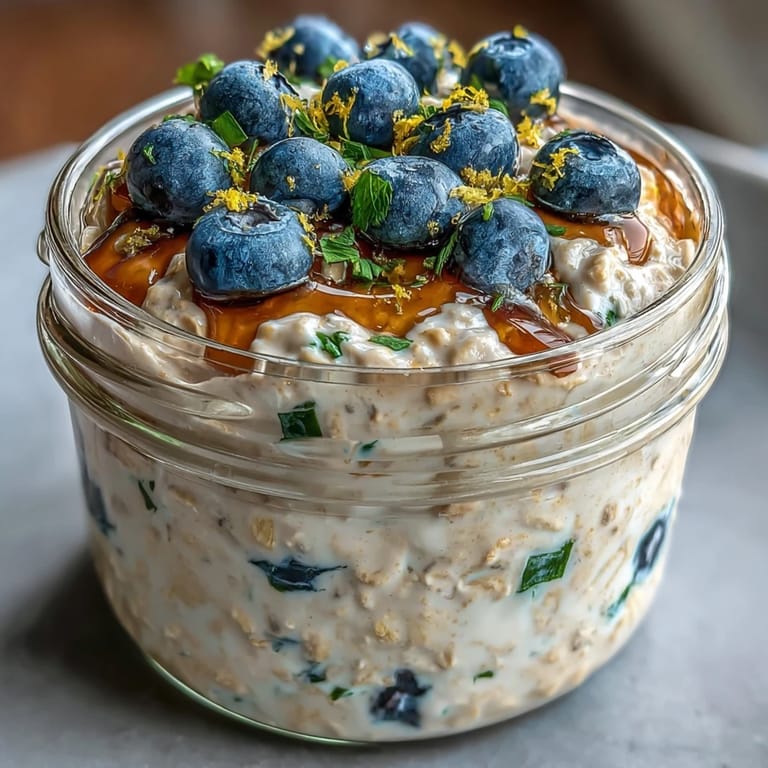 Make-ahead blueberry lemon overnight oats with creamy texture and a hint of citrus, ideal for busy mornings.