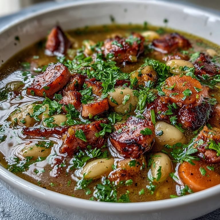 Creamy lima beans and diced ham simmer together in this rustic, comforting soup—a classic country dish bursting with flavor.