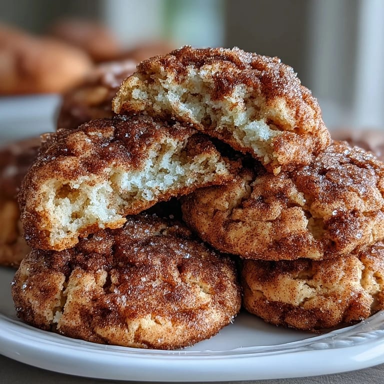 Classic snickerdoodle cookies with cottage cheese, dusted in cinnamon sugar for a fragrant, melt-in-your-mouth dessert.  