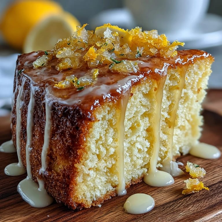 Slices of zesty Limoncello pound cake drizzled with lemon glaze, ideal for afternoon tea or as a refreshing after-dinner indulgence.  