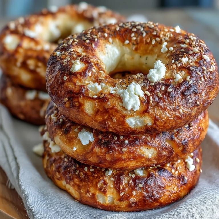 Soft, chewy cottage cheese protein bagels fresh from the oven, perfect for a high-protein, satisfying morning meal.