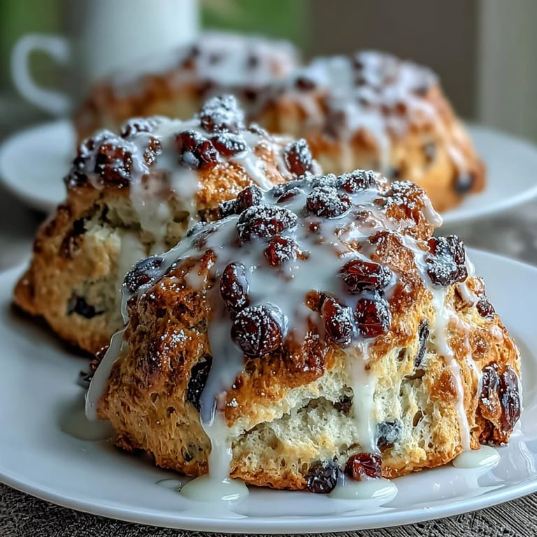 Buttery, tender scones bursting with fresh blueberries and a hint of vanilla, made with tangy sourdough discard for extra flavor.