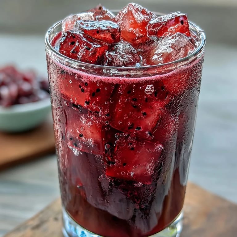 Creamy coconut milk Dragon Drink Refresher with bright dragon fruit, fresh strawberries, and a hint of lime.