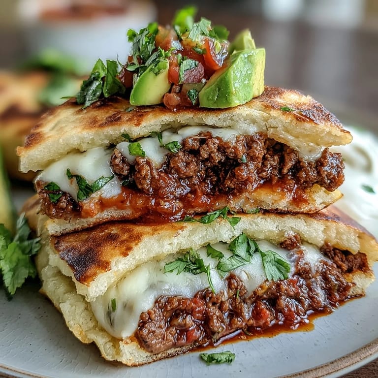 Enjoy low-carb cloud bread tacos layered with delicious taco meat and zesty toppings.