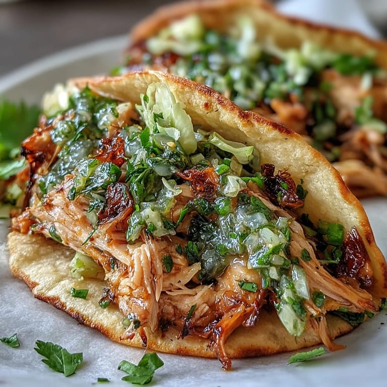 One delicious slow cooker salsa verde chicken taco filling.