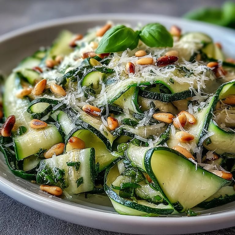 Fresh Shaved Zucchini Ribbon Salad, a light and flavorful summer side dish.